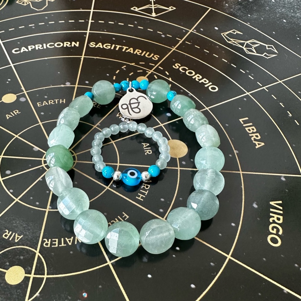 Green Aventurine & Turquoise Bracelet.